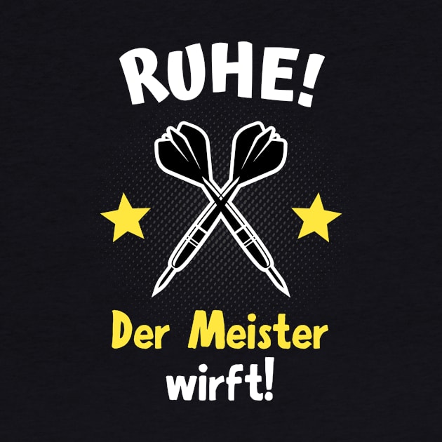 Darts Lustiger Spruch Meister Dartpfeile by Foxxy Merch